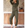 imageCUPSHE Womens 2 Piece Outfits Lounge Sets Long Sleeve Tops Drawstring Jogger Pants Spring Travel Pants SetsGreen