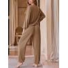 imageCUPSHE Womens 2 Piece Outfits Lounge Sets Long Sleeve Tops Drawstring Jogger Pants Spring Travel Pants SetsKhaki