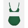 imageCUPSHE Womens Bikini Sets High Waisted Swimsuit Underwire Adjustable Straps Ruched Full Coverage BottomAlpine Green