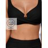 imageCUPSHE Womens Bikini Sets High Waisted Swimsuit Underwire Adjustable Straps Ruched Full Coverage BottomBlack