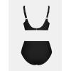 imageCUPSHE Womens Bikini Sets High Waisted Swimsuit Underwire Adjustable Straps Ruched Full Coverage BottomBlack