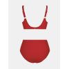 imageCUPSHE Womens Bikini Sets High Waisted Swimsuit Underwire Adjustable Straps Ruched Full Coverage BottomSolid Red