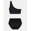 imageCUPSHE Womens Bikini Sets One Shoulder Two Piece Swimsuit High Waisted Asymmetrical Neck Ruched Cutout MeshBlack
