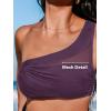imageCUPSHE Womens Bikini Sets One Shoulder Two Piece Swimsuit High Waisted Asymmetrical Neck Ruched Cutout MeshPlum Purple