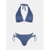 imageCUPSHE Womens Bikini Sets Two Piece Swimsuit Plunging Neck Halter Low Rise Cheeky Bottom Strappy Side Tie M Steel Blue