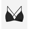 imageCUPSHE Womens Bikini Top V Neck Triangle Top Crisscross Back Self Tie Spaghetti StrapsBlack