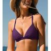 imageCUPSHE Womens Bikini Top V Neck Triangle Top Crisscross Back Self Tie Spaghetti StrapsGrape Purple