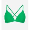 imageCUPSHE Womens Bikini Top V Neck Triangle Top Crisscross Back Self Tie Spaghetti StrapsLime Green