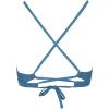 imageCUPSHE Womens Bikini Top V Neck Triangle Top Crisscross Back Self Tie Spaghetti StrapsSteel Blue