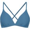 imageCUPSHE Womens Bikini Top V Neck Triangle Top Crisscross Back Self Tie Spaghetti StrapsSteel Blue