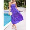 imageCUPSHE Womens Maxi Dress Ditsy Floral Smocked Summer Sundress Sleeveless Ruffled Spaghetti Straps Long Beach Formal DressBlue Paisley