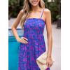 imageCUPSHE Womens Maxi Dress Ditsy Floral Smocked Summer Sundress Sleeveless Ruffled Spaghetti Straps Long Beach Formal DressBlue Paisley