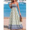 imageCUPSHE Womens Maxi Dress Ditsy Floral Smocked Summer Sundress Sleeveless Ruffled Spaghetti Straps Long Beach Formal DressBlue Printed