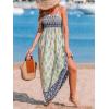 imageCUPSHE Womens Maxi Dress Ditsy Floral Smocked Summer Sundress Sleeveless Ruffled Spaghetti Straps Long Beach Formal DressBlue Printed