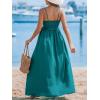 imageCUPSHE Womens Maxi Dress Ditsy Floral Smocked Summer Sundress Sleeveless Ruffled Spaghetti Straps Long Beach Formal DressGreen