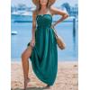 imageCUPSHE Womens Maxi Dress Ditsy Floral Smocked Summer Sundress Sleeveless Ruffled Spaghetti Straps Long Beach Formal DressGreen