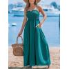 imageCUPSHE Womens Maxi Dress Ditsy Floral Smocked Summer Sundress Sleeveless Ruffled Spaghetti Straps Long Beach Formal DressGreen