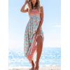 imageCUPSHE Womens Maxi Dress Ditsy Floral Smocked Summer Sundress Sleeveless Ruffled Spaghetti Straps Long Beach Formal DressMint Floral