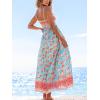 imageCUPSHE Womens Maxi Dress Ditsy Floral Smocked Summer Sundress Sleeveless Ruffled Spaghetti Straps Long Beach Formal DressMint Floral