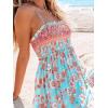 imageCUPSHE Womens Maxi Dress Ditsy Floral Smocked Summer Sundress Sleeveless Ruffled Spaghetti Straps Long Beach Formal DressMint Floral