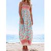 imageCUPSHE Womens Maxi Dress Ditsy Floral Smocked Summer Sundress Sleeveless Ruffled Spaghetti Straps Long Beach Formal DressMint Floral