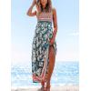 imageCUPSHE Womens Maxi Dress Ditsy Floral Smocked Summer Sundress Sleeveless Ruffled Spaghetti Straps Long Beach Formal DressNavy Floral