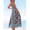 imageCUPSHE Womens Maxi Dress Ditsy Floral Smocked Summer Sundress Sleeveless Ruffled Spaghetti Straps Long Beach Formal DressNavy Pattern