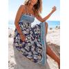 imageCUPSHE Womens Maxi Dress Ditsy Floral Smocked Summer Sundress Sleeveless Ruffled Spaghetti Straps Long Beach Formal DressNavy Pattern