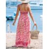 imageCUPSHE Womens Maxi Dress Ditsy Floral Smocked Summer Sundress Sleeveless Ruffled Spaghetti Straps Long Beach Formal DressPink Floral