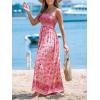 imageCUPSHE Womens Maxi Dress Ditsy Floral Smocked Summer Sundress Sleeveless Ruffled Spaghetti Straps Long Beach Formal DressPink Floral