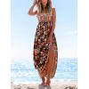 imageCUPSHE Womens Maxi Dress Ditsy Floral Smocked Summer Sundress Sleeveless Ruffled Spaghetti Straps Long Beach Formal DressTeal Floral