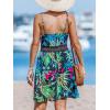 imageCUPSHE Womens Mini Dress V Neck Tropical Floral Beach Sleeveless Adjustable Straps Casual A Line Summer Vacation DressesGreen Tropical