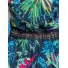 imageCUPSHE Womens Mini Dress V Neck Tropical Floral Beach Sleeveless Adjustable Straps Casual A Line Summer Vacation DressesGreen Tropical