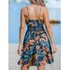 imageCUPSHE Womens Mini Dress V Neck Tropical Floral Beach Sleeveless Adjustable Straps Casual A Line Summer Vacation DressesNavy Floral