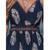 imageCUPSHE Womens Mini Dress V Neck Tropical Floral Beach Sleeveless Adjustable Straps Casual A Line Summer Vacation DressesNavy Paisley