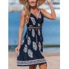 imageCUPSHE Womens Mini Dress V Neck Tropical Floral Beach Sleeveless Adjustable Straps Casual A Line Summer Vacation DressesNavy Paisley