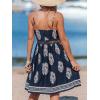 imageCUPSHE Womens Mini Dress V Neck Tropical Floral Beach Sleeveless Adjustable Straps Casual A Line Summer Vacation DressesNavy Paisley
