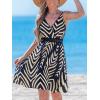 imageCUPSHE Womens Mini Dress V Neck Tropical Floral Beach Sleeveless Adjustable Straps Casual A Line Summer Vacation DressesNavy Pattern