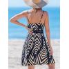imageCUPSHE Womens Mini Dress V Neck Tropical Floral Beach Sleeveless Adjustable Straps Casual A Line Summer Vacation DressesNavy Pattern