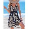 imageCUPSHE Womens Mini Dress V Neck Tropical Floral Beach Sleeveless Adjustable Straps Casual A Line Summer Vacation DressesNavy Pattern