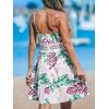 imageCUPSHE Womens Mini Dress V Neck Tropical Floral Beach Sleeveless Adjustable Straps Casual A Line Summer Vacation DressesWhite Floral