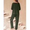 imageCUPSHE Womens Ribbed Knit Pajama Sets Long Sleeve Loungewear 2 Piece Soft and Comfy Lounge PJs SetsB2green2