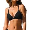 imageCUPSHE Womens Bikini Top V Neck Triangle Top Crisscross Back Self Tie Spaghetti StrapsBlack