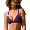 imageCUPSHE Womens Bikini Top V Neck Triangle Top Crisscross Back Self Tie Spaghetti StrapsGrape Purple