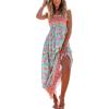 imageCUPSHE Womens Maxi Dress Ditsy Floral Smocked Summer Sundress Sleeveless Ruffled Spaghetti Straps Long Beach Formal DressMint Floral