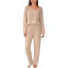imageCUPSHE Womens Ribbed Knit Pajama Sets Long Sleeve Loungewear 2 Piece Soft and Comfy Lounge PJs SetsB2beige2