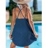 imageCUPSHE Women Bathing Suit Cover Up Spaghetti Straps Swim Beach Dresses Hollow Out Swimsuit Coverup 2025Blue