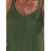 imageCUPSHE Women Bathing Suit Cover Up Spaghetti Straps Swim Beach Dresses Hollow Out Swimsuit Coverup 2025Green