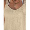 imageCUPSHE Women Bathing Suit Cover Up Spaghetti Straps Swim Beach Dresses Hollow Out Swimsuit Coverup 2025Khaki