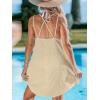 imageCUPSHE Women Bathing Suit Cover Up Spaghetti Straps Swim Beach Dresses Hollow Out Swimsuit Coverup 2025Khaki